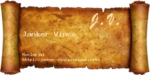 Janker Vince névjegykártya